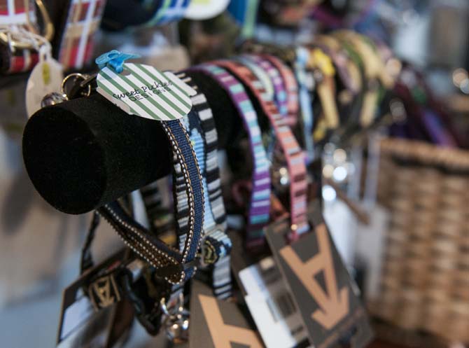 Various pet collars are sold Saturday, April 7, 2014 at The Buddy Loft located on Jefferson Highway.