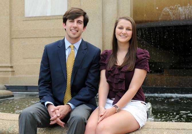 Student Government president John Woodard and vice president Taylor Parks finished their terms and passed the titles to Clay Tufts and Taylor Lambert for the upcoming academic year.