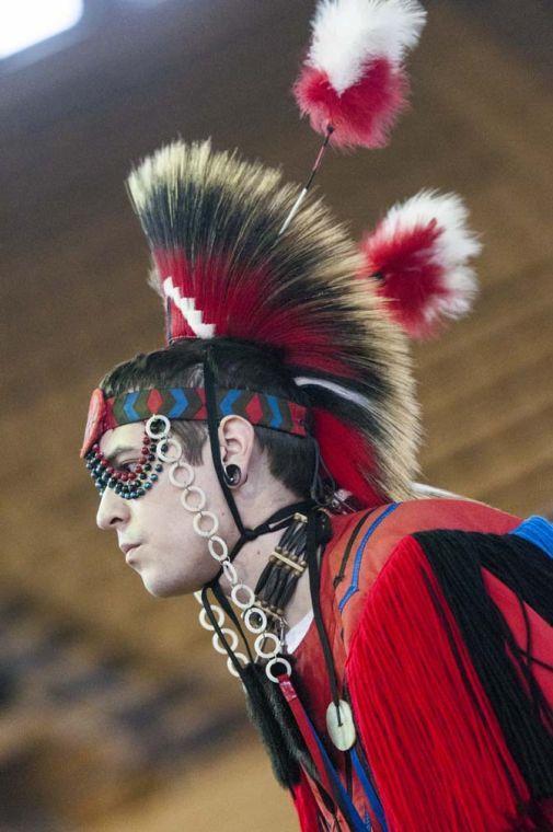 Citizen of the Potawatomi Nation Lyle Simmons dances Saturday, April 5, 2014 during the 5th Annual LSU Native American Student Organization Spring Pow Wow held in Parker Coliseum.