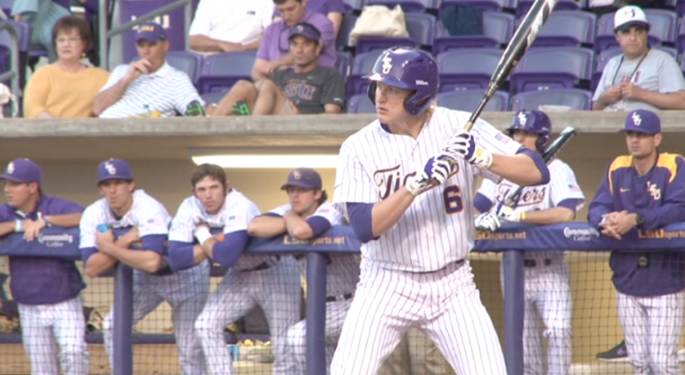 LSU Baseball Sophomore Outfielder Andrew Stevenson ready to bat. Stevenson is the lone returning hitter from LSU's 2013 College World Series team to see his batting average increase from a year ago.&#160;