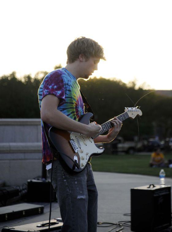 Funkin' Fierce guitarist rocks the Spring Greening Legalize Marijuana Festival on April, 24 2014 on the LSU Parade Grounds.