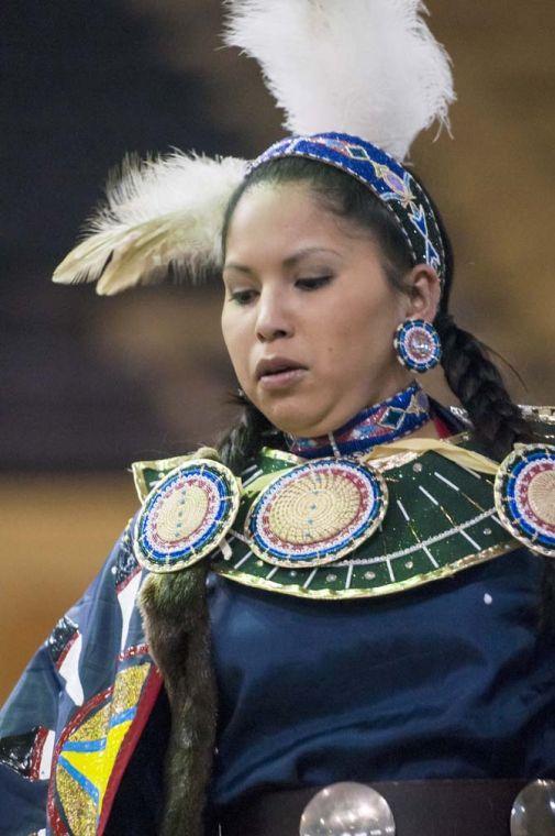 Traci Ashapanek dances Saturday, April 5, 2014 during the 5th Annual LSU Native American Student Organization Spring Pow Wow held in Parker Coliseum.