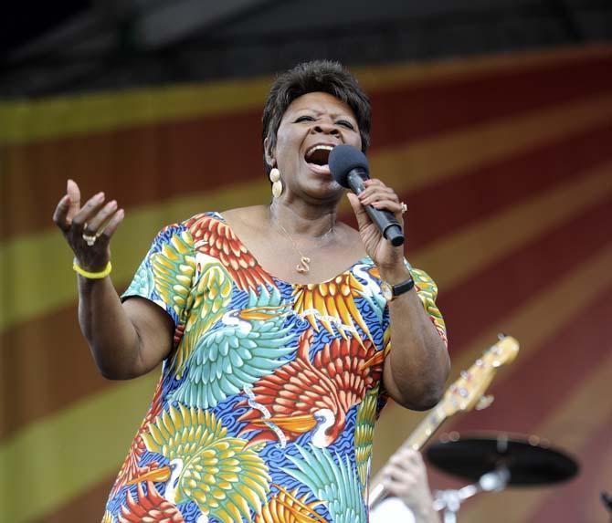 Irma Thomas plays Sunday, April 27, 2014, during the New Orleans Jazz and Heratige Festival.