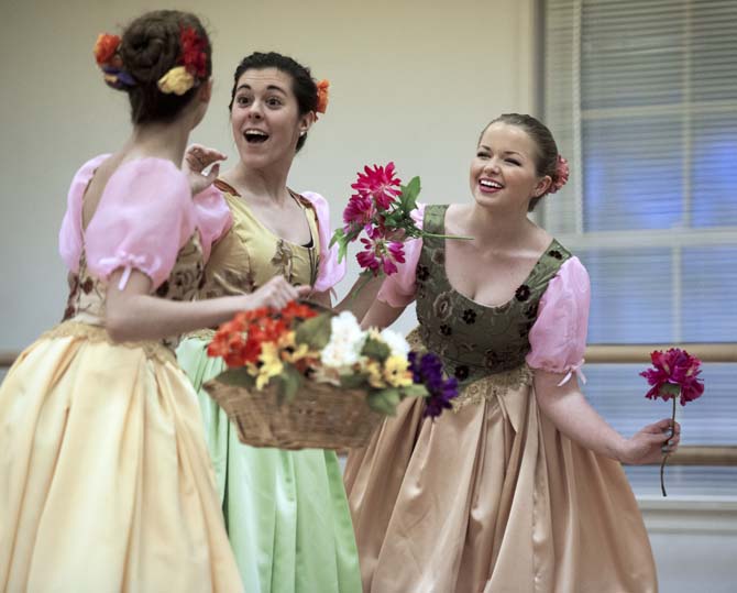 French student Alexis Herrington (right) practices with fellow members of Baton Rouge Ballet Theatre on Tuesday, April 1, 2014, at BRBT's dance studio on Bluebonnet Blvd.