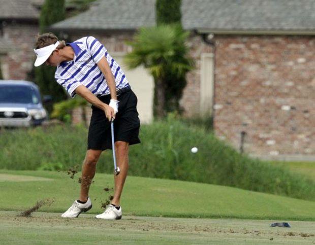 Senior Smylie Kaufman takes a shot Saturday, October 5, 2013 at the fifth-annual David Toms Intercollegiate at the University Club.