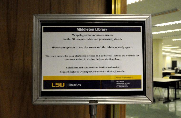 The 241 computer lab on the second floor of Middleton Library was closed on July 1st, but the space remains open to students for studying.