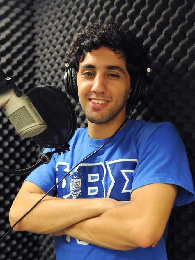 Chemical Engineering senior and rapper Kareem Awad stands in Studio 151 before his opening at LSU's back-to-school concert on Tuesday, August 26, 2014 at the Parade Grounds.