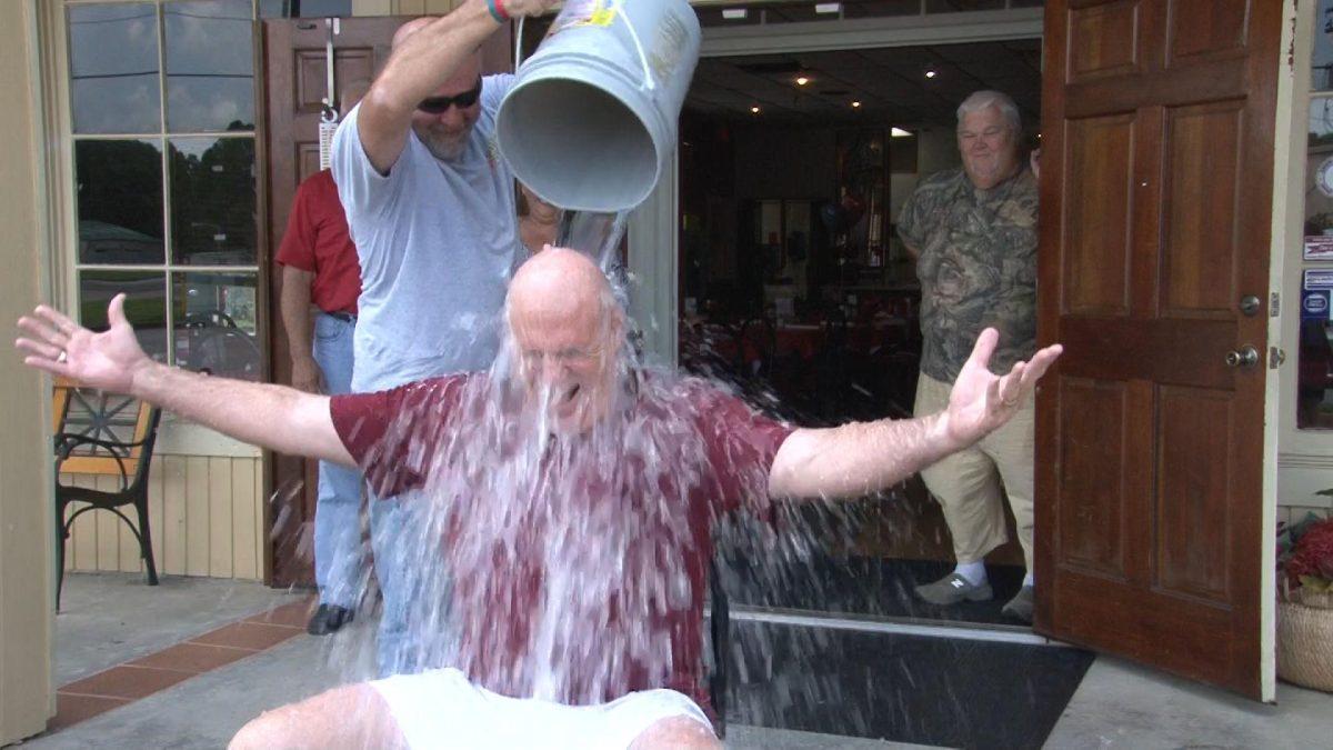 Mayor of Central Louisiana Junior Shelton does the ice bucket challenge.