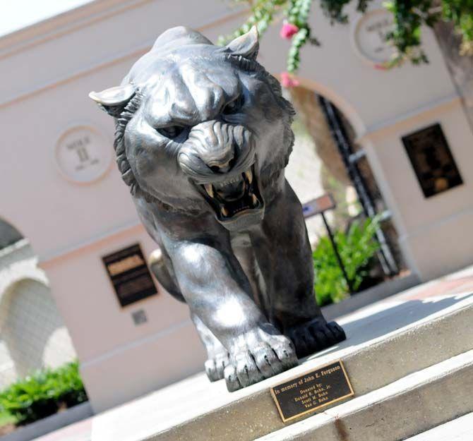 Statue of Mike the Tiger on Thursday August 21, 2014.