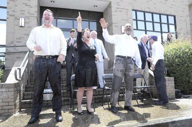 After the WISE panel discussion on Tuesday, August 19th 2014, committee members participated in the "Ice Bucket Challenge" to raise awareness for ALS.