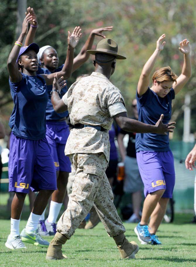 The LSU Women's Basketball team underwent exstensive training from the marines on Friday September 19, 2014.