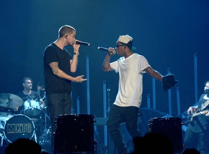 MKTO perform as an opener for the Demi Lovato concert at UNO Lakefront Arena in New Orleans on Wednesday, September 17, 2014.