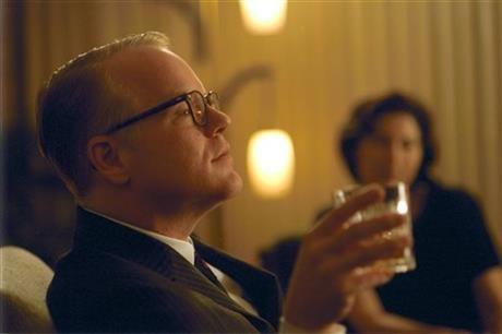 File-In this file photo provided by Sony Pictures Classics, Philip Seymour Hoffman as Tuman Capote, a one-of-a-kind author sent to Kansas to pen an article about the brutal murder of a family in a small Kansas town that sent shockwaves through the nation in "Capote." In a medium (movies) that prizes glamour and flash, he offered the opposite: untidy, imperfect, shy, awkward and eminently real people. Despite his outsized talent, he was relentlessly humble. Bennett Miller, his longtime friend and &#8220;Capote&#8221; director, once called him &#8220;a shaman-like actor.&#8221; (AP Photo/Sony Pictures Classics, Attila Dory, File)