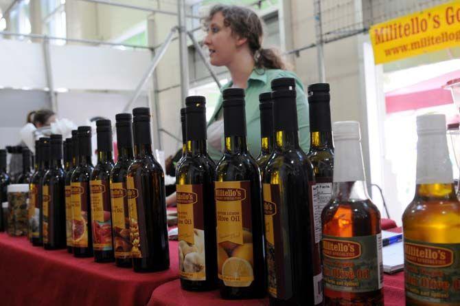 Erin Ferguson of Millitello's Gourmet Oils sells an assortment of flavored olive oils.