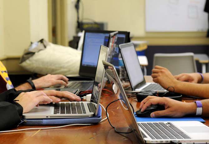 GeauxHack participants work in teams for LSU's first 24 hour hackathon Saturday, August 30, 2014.