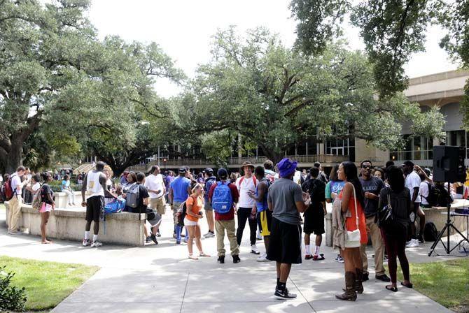 Students participated in a dance contest at free speech alley on Wednesday, September 24th, 2014.