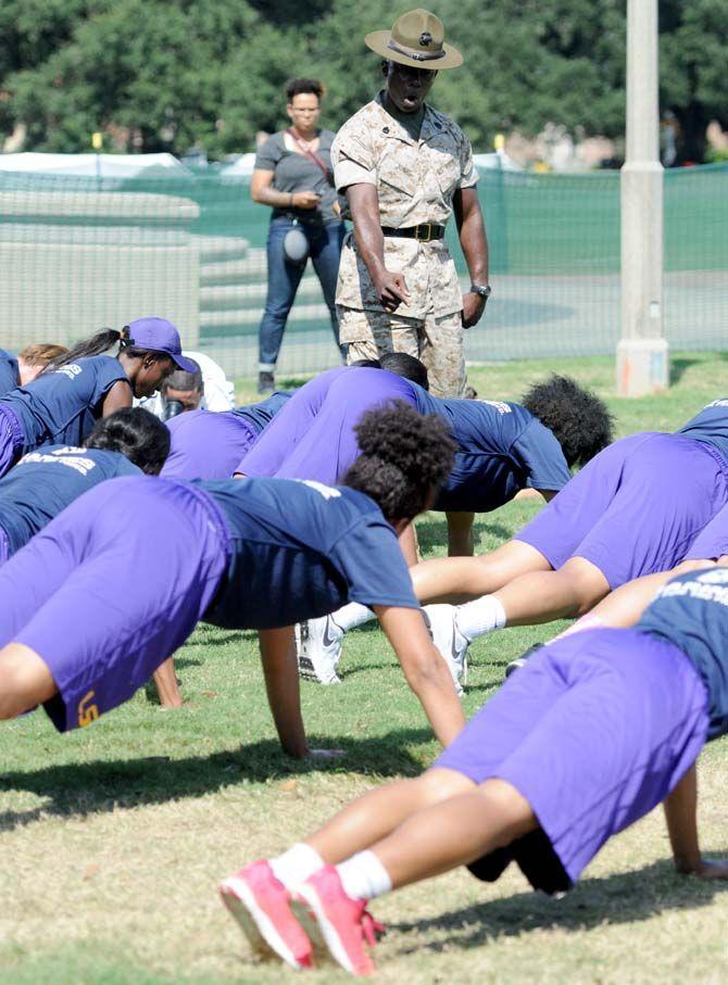 The LSU Women's Basketball team underwent exstensive training from the marines on Friday September 19, 2014.