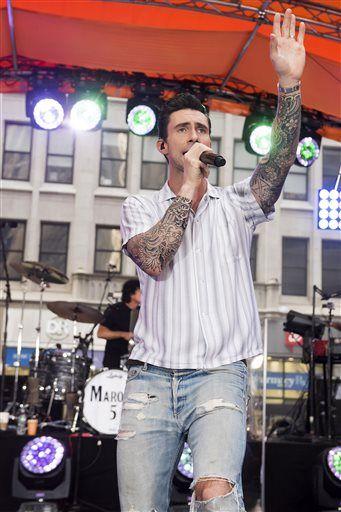 Adam Levine from the band Maroon 5 performs on NBC's "Today" show on Monday, Sept. 1, 2014 in New York. (Photo by Charles Sykes/Invision/AP)