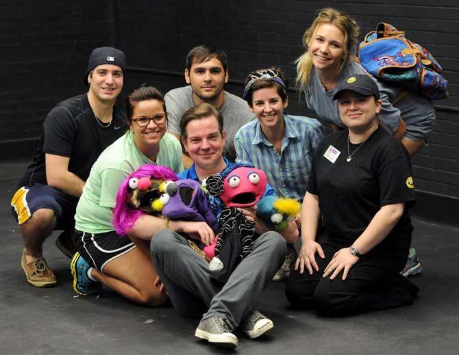 LSU professor John Lebret teaches Communication Studies 3900 in the Black Box Theatre where students build their own puppets and discuss puppet theory.