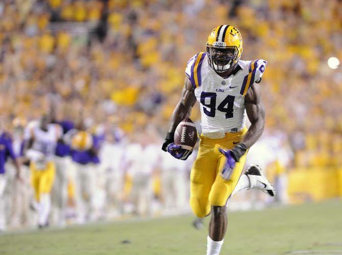 Defensive end Danielle Hunter (94) reacts to a play Saturday, September 20, 2014 in Tiger Stadium on Tigers' defeat against Mississippi State 34-29.