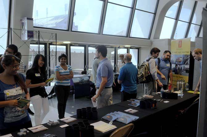 Students crowd the PMAC to explore the variety of career opportunities offered at LSU job fair on Tuesday, September 9, 2014.