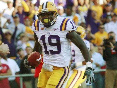 LSU sophomore tight end Deangelo Peterson scores a touchdown as Alabama senior linebacker Cory Reamer defends at Bryant-Denny Stadium in Tuscaloosa, Ala., on Saturday.