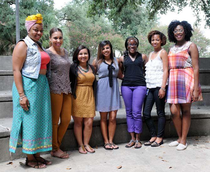 Members of LSU's new organization Minority Women's Movement (left to right) Cimajie Best, Brittany Guillory, Clarissa Melendez, Isabella Medina, Briana Collins, Ansha'La Braswell, Chinonye Emezie stand. The group aims to empower female minority students on campus.
