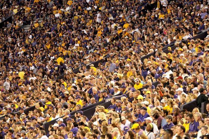 LSU fans watch as the Tigers beat ULM 31-0.