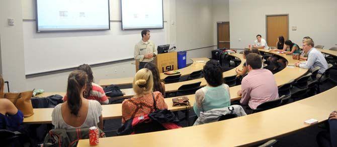 Students gather for the new organization Student for Graves where congressional candidate Garret Graves spoke on Monday Septmeber 7, 2014