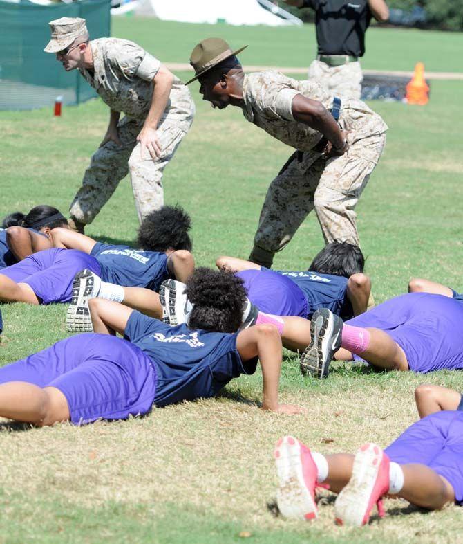 The LSU Women's Basketball team underwent exstensive training from the marines on Friday September 19, 2014.