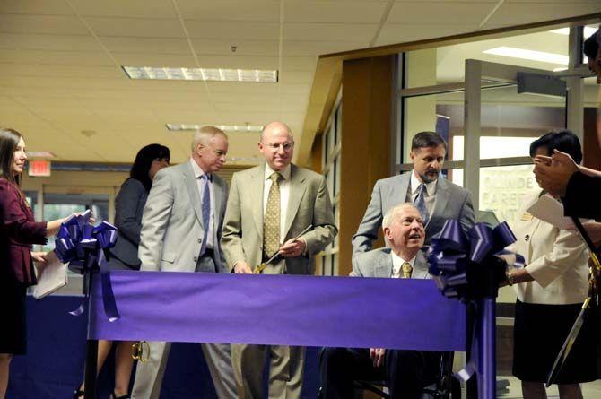 The Olinde Career Center opened Tuesday in the basement of the Student Union with an official ribbon cutting ceremony.