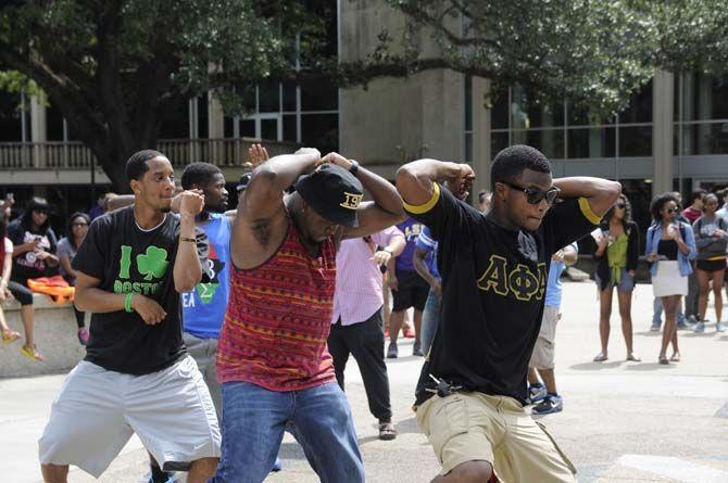 Students participated in a dance contest at free speech alley on Wednesday, September 24th, 2014.