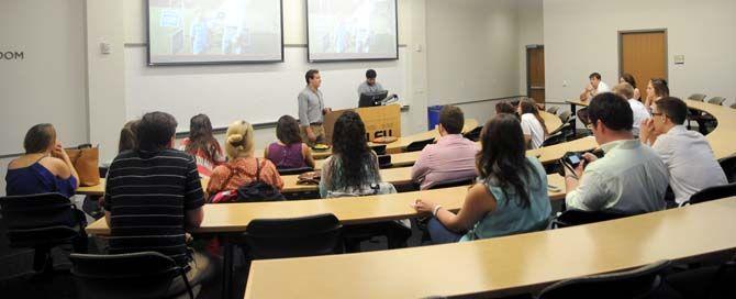 Students gather for the new organization Student for Graves where congressional candidate Garret Graves spoke on Monday Septmeber 7, 2014