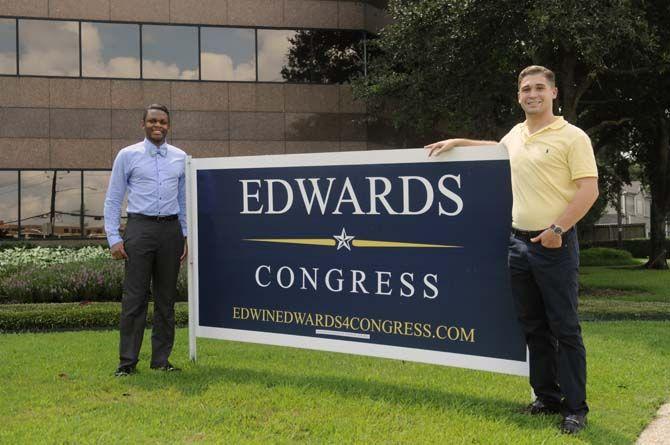 LSU senior interdisciplinary studies major Jon Grace and senior political science senior Dylan LeBlanc intern with Edwin Edwards campaign.