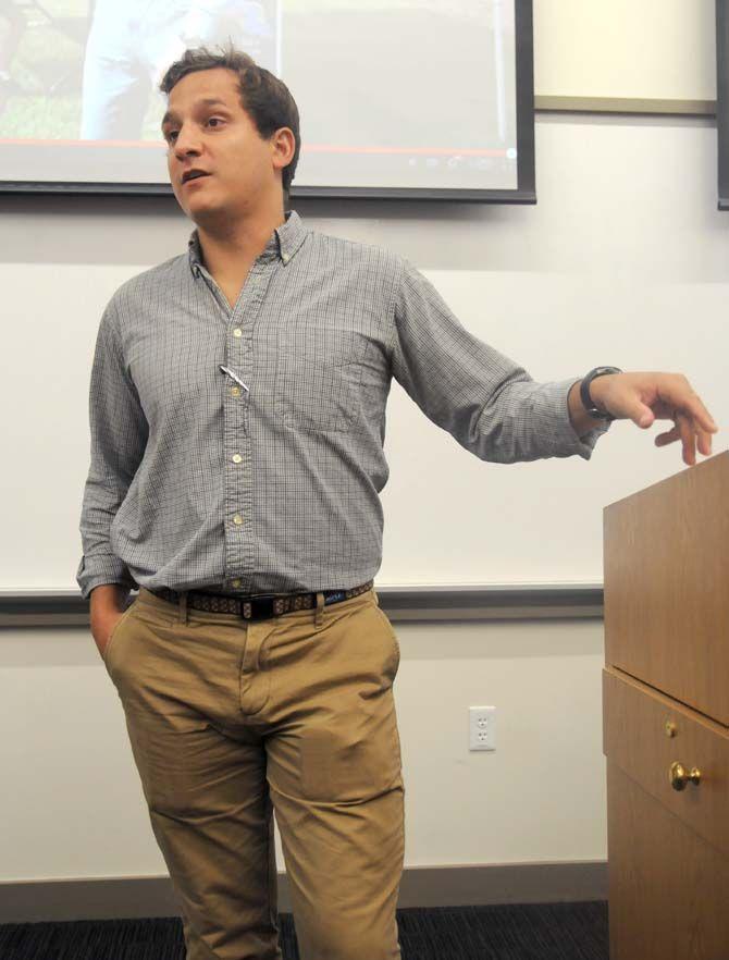 Campaign Manager Kevin Roig speaks at the new student organization Students for Graves on Monday September 7, 2014.