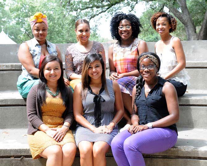 Members of LSU's new organization Minority Women's Movement (upper) Cimajie Best, Brittany Guillory, Chinonye Emezie, Ansha'La Braswell, (lower) Clarissa Melendez, Isabella Medina, Briana Collins aim to empower female minority students on campus.