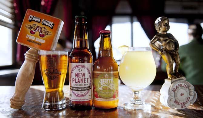 <p>Tramp Stamp by Clown Shoes, New Planet Raspberry Ale, Abita Strawberry Harvest and Blanche de Bruxelles beer are served on Tuesday, Feb. 26, 2013 at The Bulldog.</p>