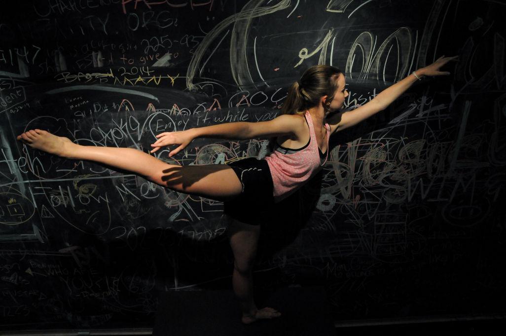 LSU communication studies sophmore Macy Dunne prepares for the Fall Dance Concert at the Reilly Theatre on November 22 and 23.