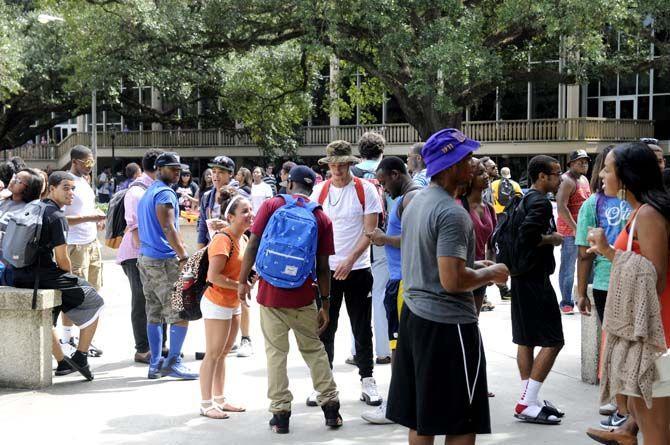 Students participated in a dance contest at free speech alley on Wednesday, September 24th, 2014.