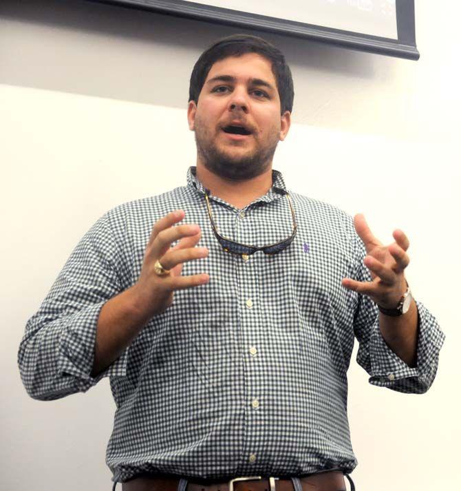 Political Director Ryan Lambert speaks at the new student organization Students for Graves on Monday September 7, 2014.