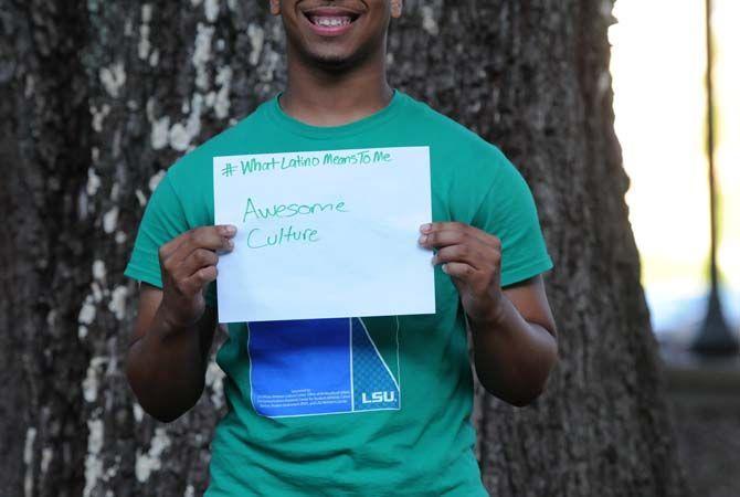 The Hispanic Student Cultural Society make signs about what being Latino means to them.