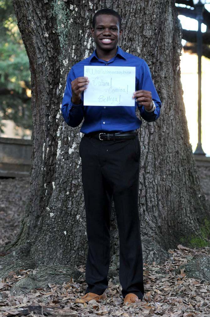 The Hispanic Student Cultural Society make signs about what being Latino means to them.