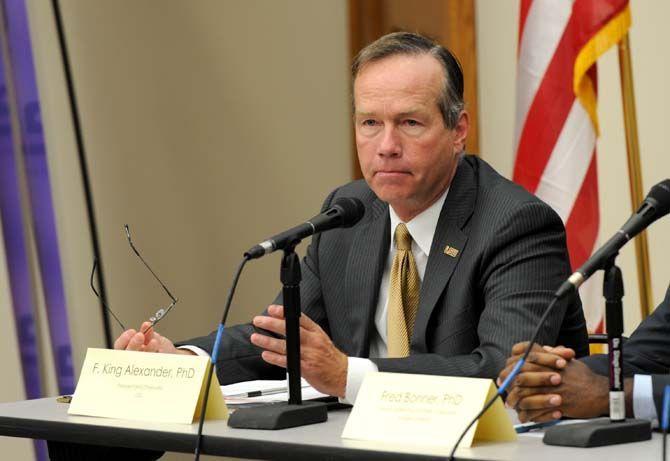 F. King Alexander speaks at the African American Male Educational Success Summit in Dalton Woods Auditorium Thursday September 18, 2014.