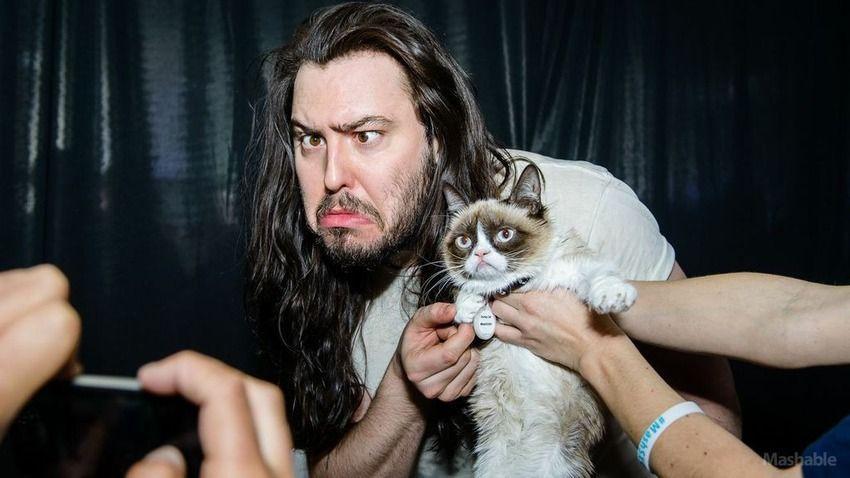 Andrew W.K. with Grumpy Cat!