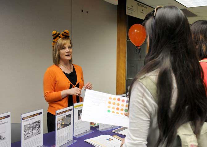 Representative from LSU's Memorial Hill Library participated in the Library Open House Wednesday, October 29, 2014.