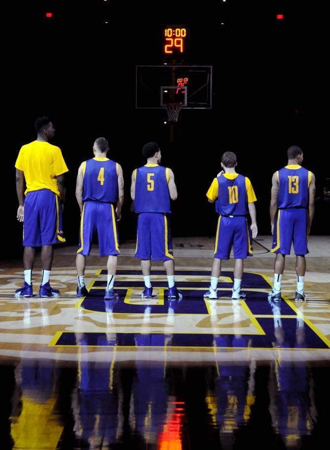 LSU men's basketball team arrives at the PMAC to participate in Basketball Bayou Madnes on Friday, October 17.