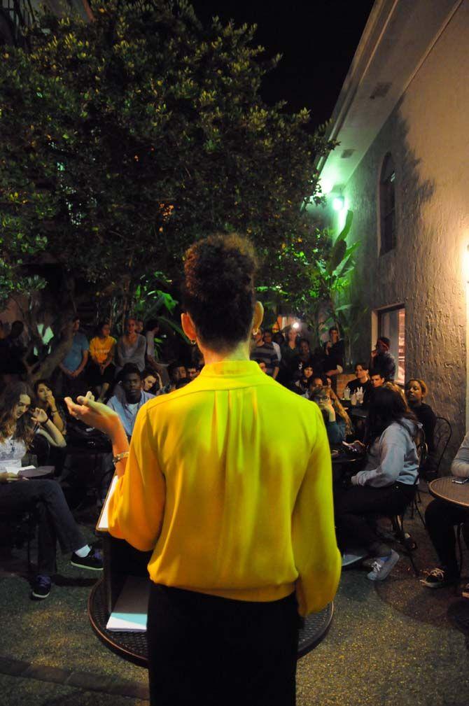 Local Baton Rouge organization, Spectrum, hosted event "Queer Confessions" along with the organizations Qroma, Student Equality Project, and Equality for HER where member of the Baton Rouge community were welcomed to recite poetry at Highland Coffee on Thursday, October 23, 2014.