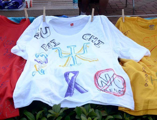 LSU Student Health Center and LSU Women's Center staged event "Take Back the Night" to combat domestic violence and sexual assult.