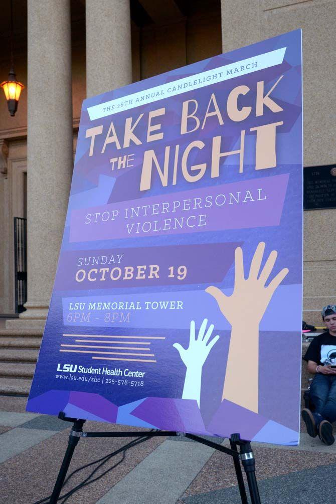 LSU Student Health Center and LSU Women's Center staged event "Take Back the Night" to combat domestic violence and sexual assult.