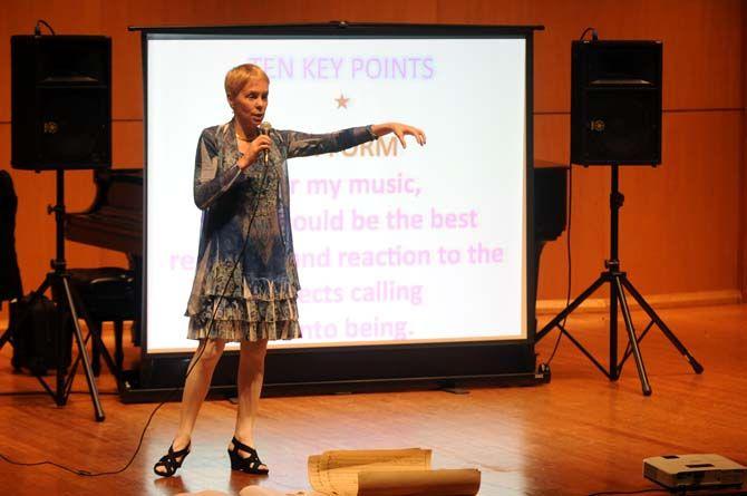 Composer Augusta Read Thomas gives her lecture "The A.R.T. of Composing" on Tuesday, October 14, 2014.